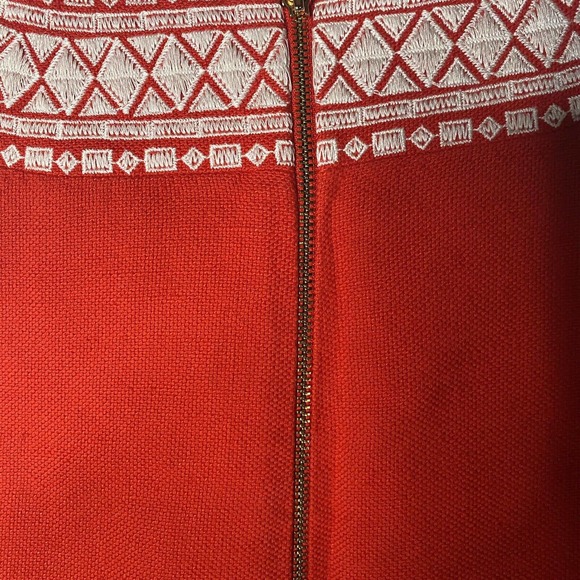 Kate Spade Sz 0 XS Laureen Embroidered Linen Shift Dress Women Red V Neck Lined - Picture 8 of 12